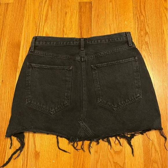 AGOLDE Quinn High Rise Denim Skirt - Black - Size 29 - Picture 2 of 4